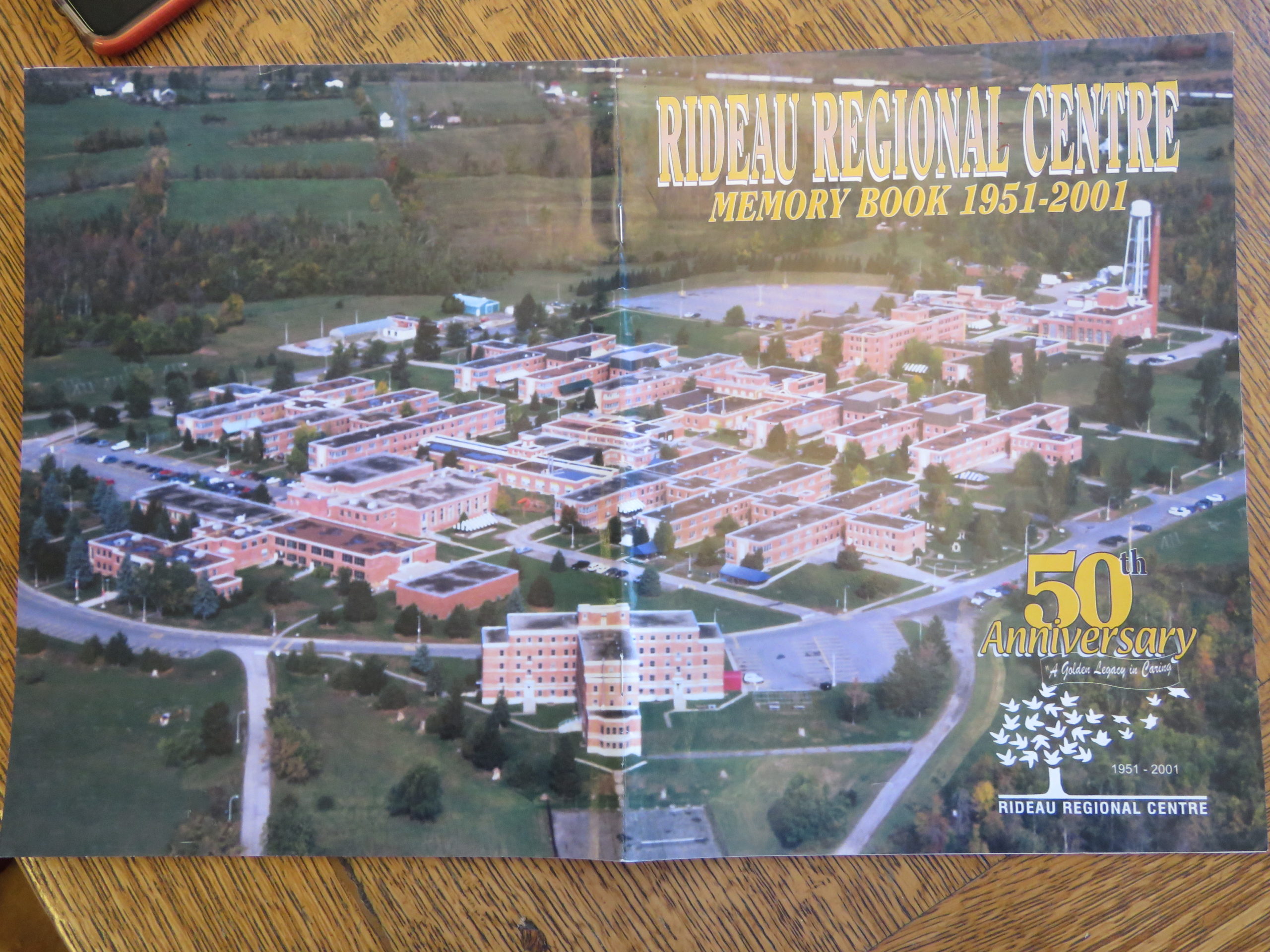 An a pamphlet celebrates the 50th anniversary of the Rideau Regional Centre.